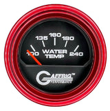 GAFFRIG 2 INCH ELECTRIC WATER TEMP 100-240 F GAUGE STEP RIM (002) / RED / BLACK