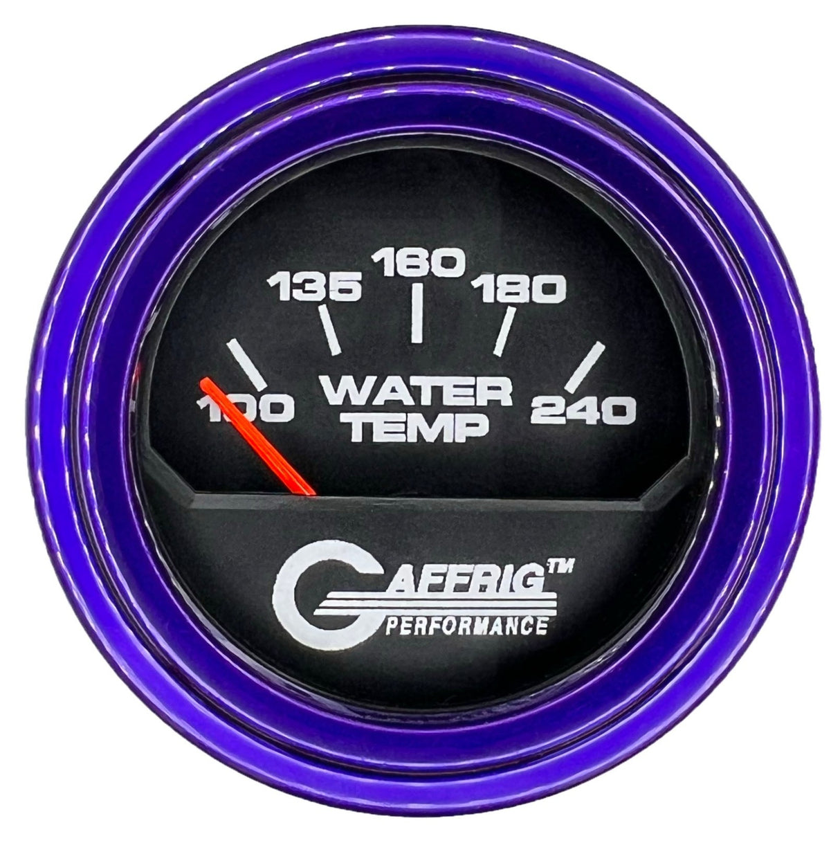 GAFFRIG 2 INCH ELECTRIC WATER TEMP 100-240 F GAUGE STEP RIM (002) / PURPLE / BLACK