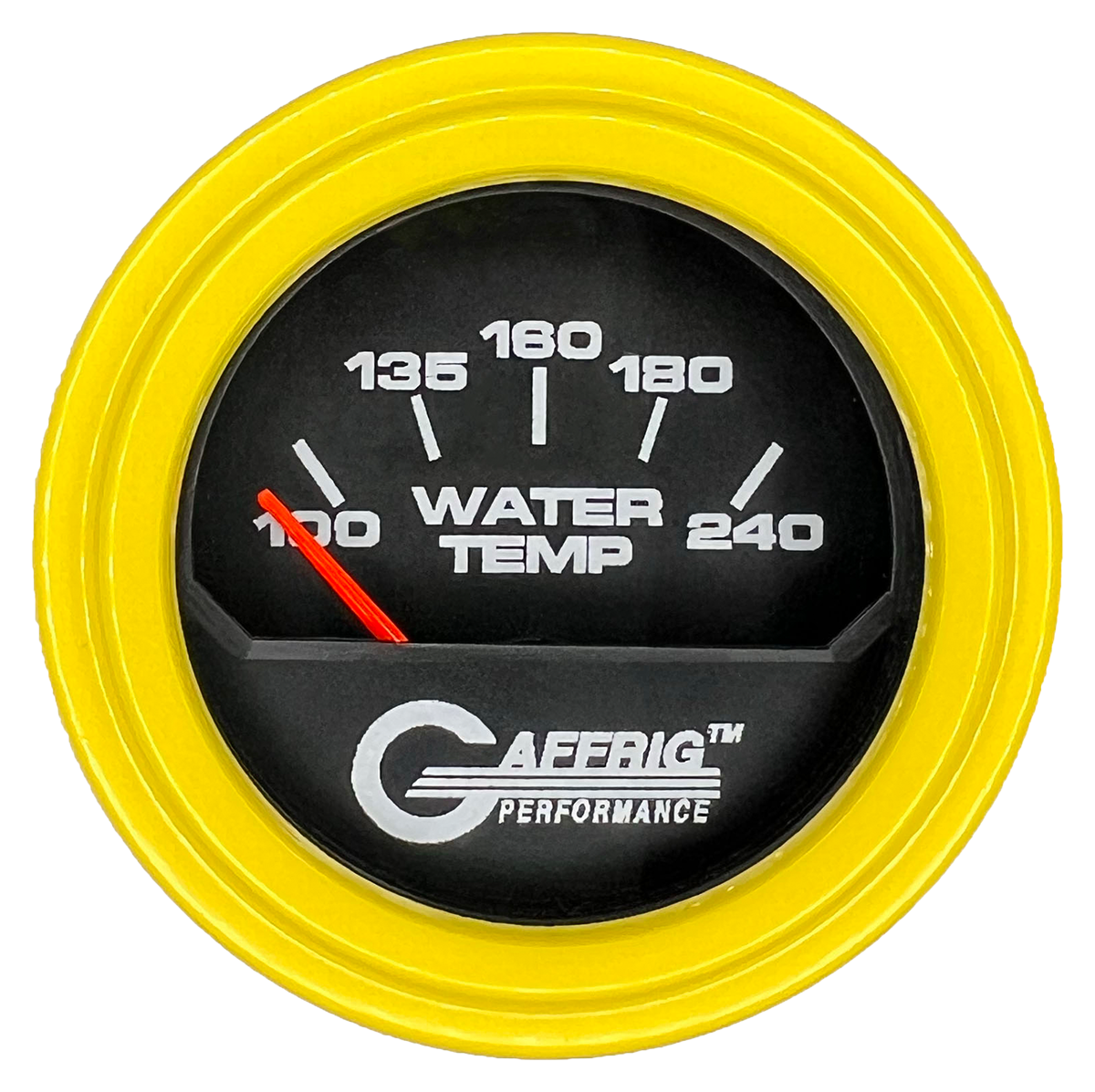 GAFFRIG 2 INCH ELECTRIC WATER TEMP 100-240 F GAUGE STEP RIM (002) / YELLOW / BLACK