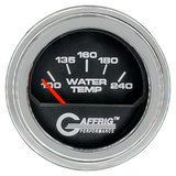 GAFFRIG 2 INCH ELECTRIC WATER TEMP 100-240 F GAUGE STEP RIM (002) / CHROME/POLISHED / BLACK