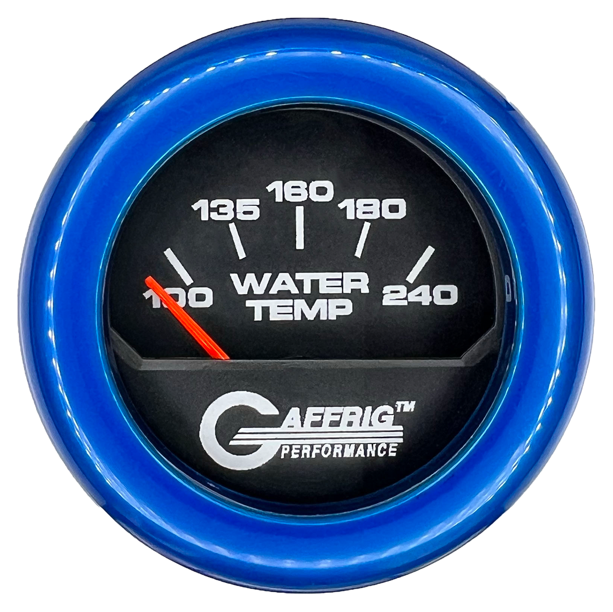 GAFFRIG 2 INCH ELECTRIC WATER TEMP 100-240 F GAUGE FAT RIM (218) / BLUE / BLACK