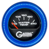 GAFFRIG 2 INCH ELECTRIC WATER TEMP 100-240 F GAUGE FAT RIM (218) / BLUE / BLACK