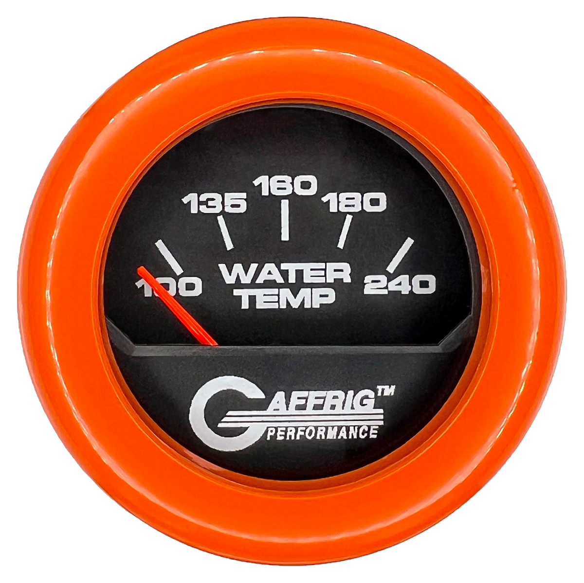 GAFFRIG 2 INCH ELECTRIC WATER TEMP 100-240 F GAUGE FAT RIM (218) / ORANGE / BLACK