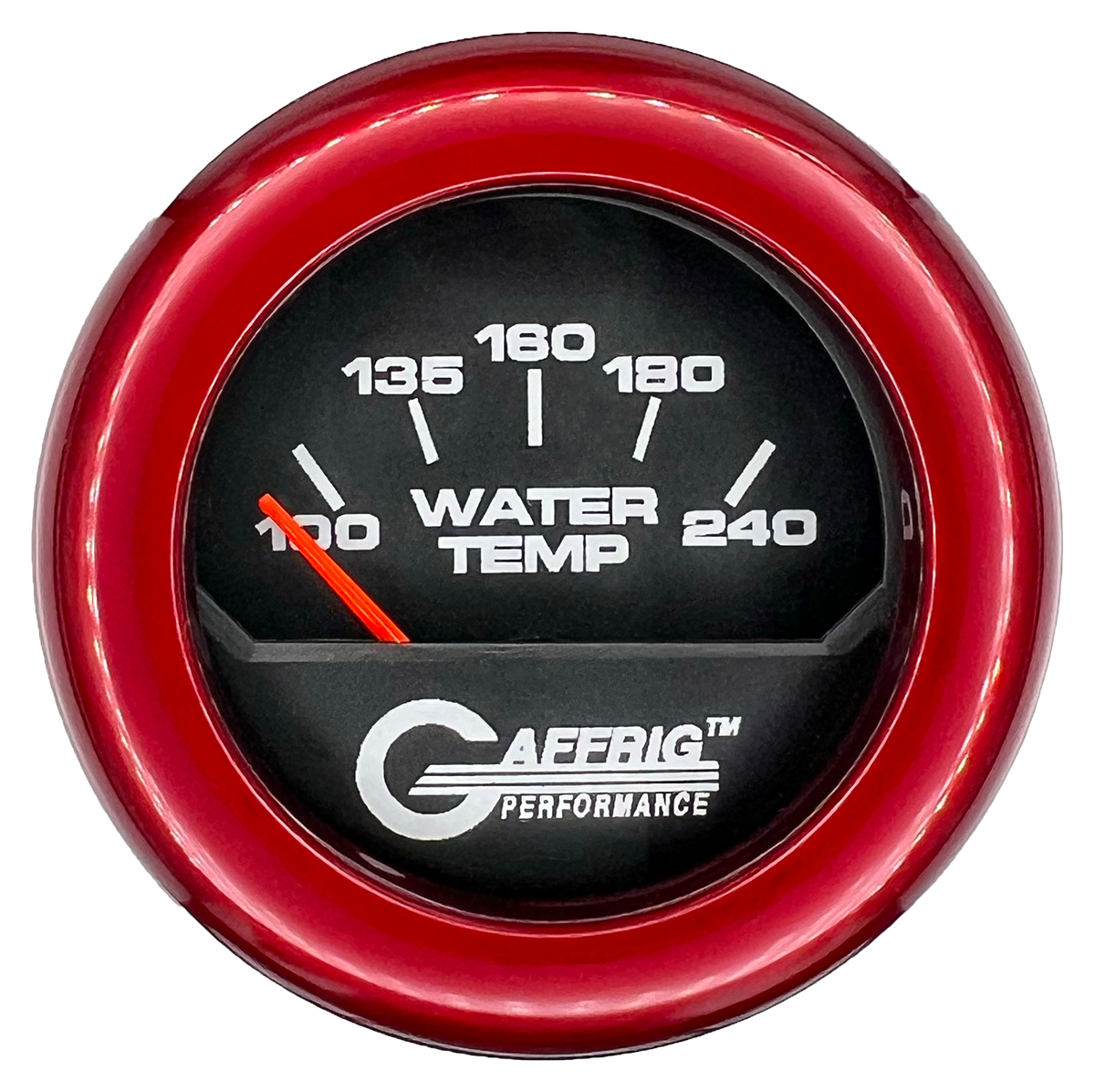 GAFFRIG 2 INCH ELECTRIC WATER TEMP 100-240 F GAUGE FAT RIM (218) / RED / BLACK