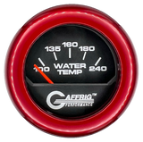 GAFFRIG 2 INCH ELECTRIC WATER TEMP 100-240 F GAUGE FAT RIM (218) / RED / BLACK