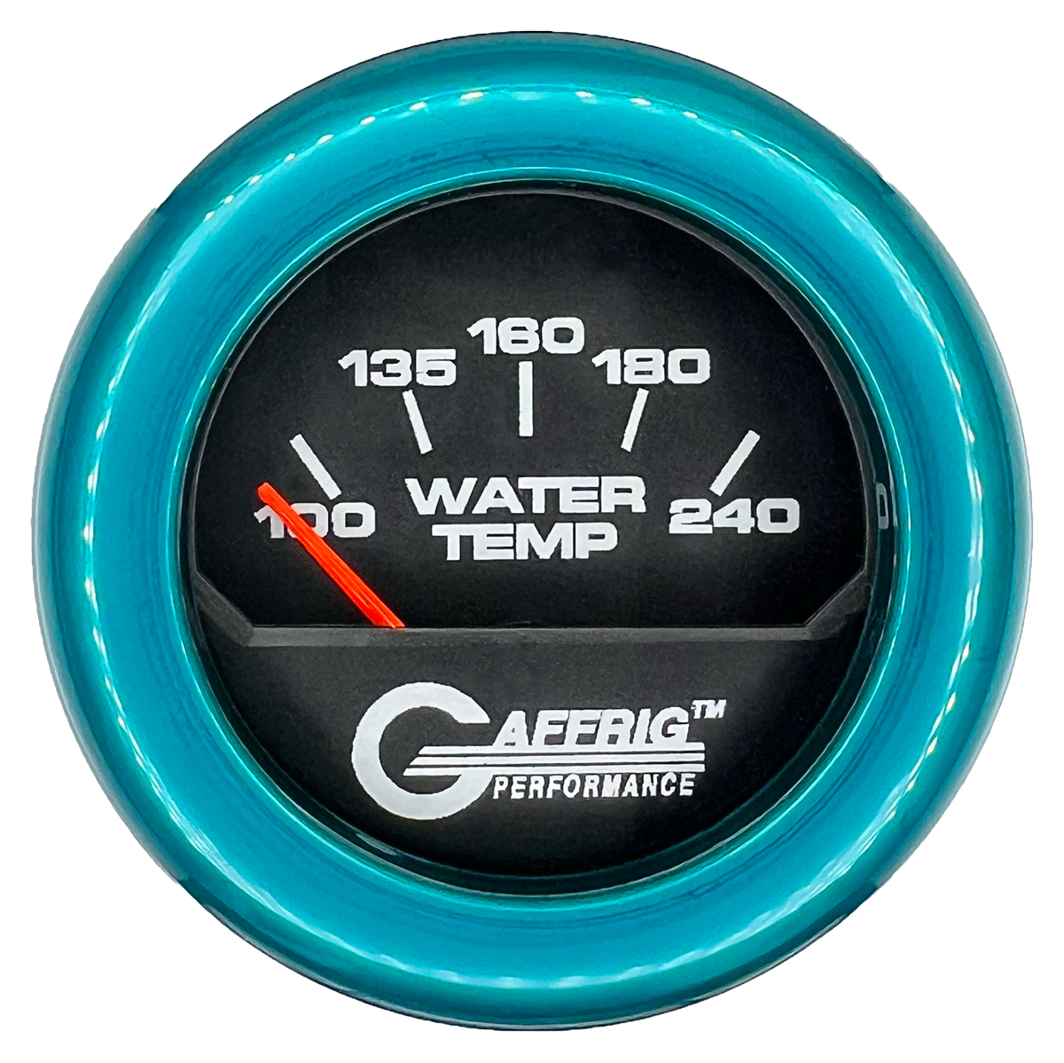 GAFFRIG 2 INCH ELECTRIC WATER TEMP 100-240 F GAUGE FAT RIM (218) / TEAL / BLACK