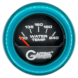 GAFFRIG 2 INCH ELECTRIC WATER TEMP 100-240 F GAUGE FAT RIM (218) / TEAL / BLACK