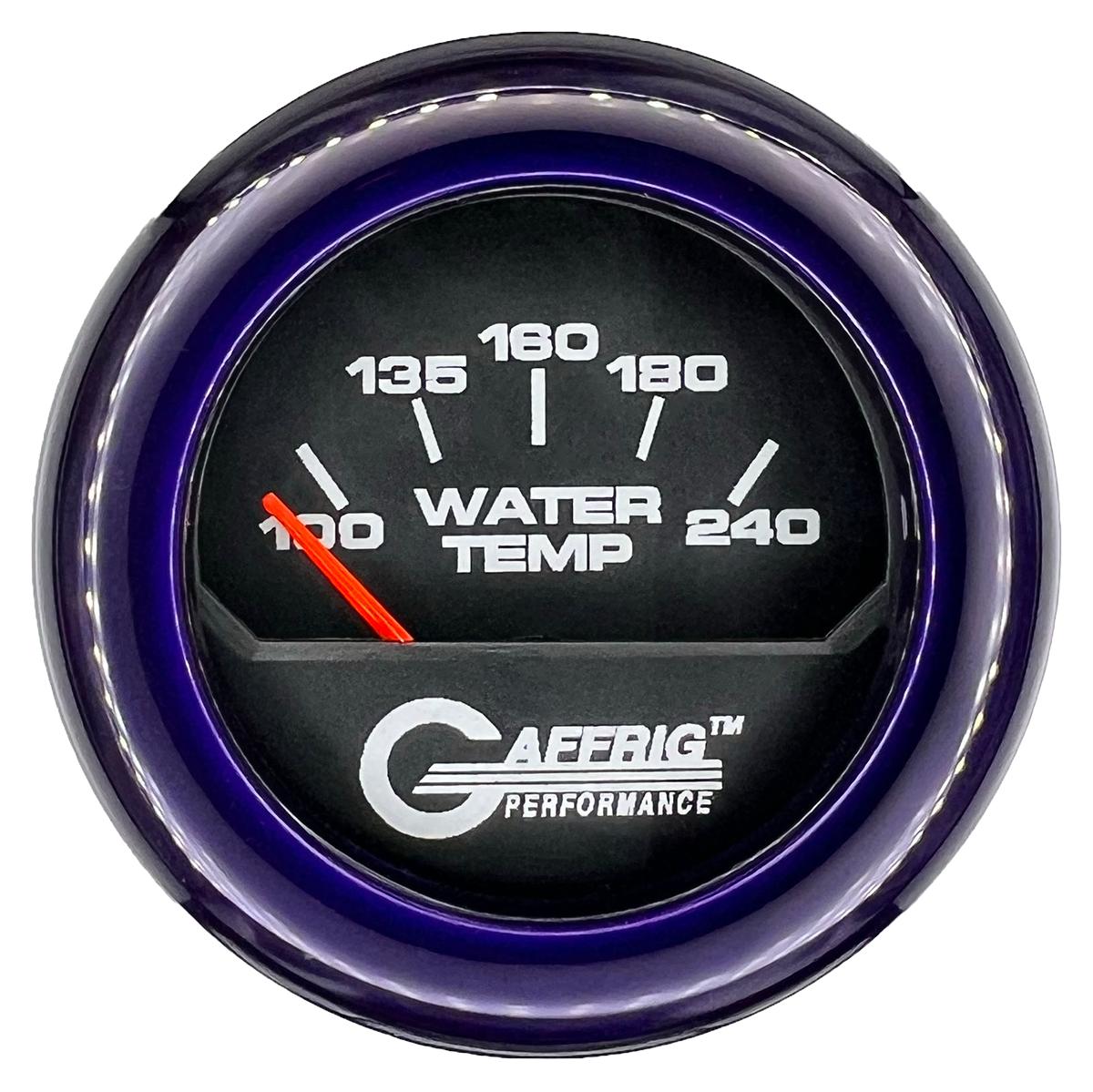 GAFFRIG 2 INCH ELECTRIC WATER TEMP 100-240 F GAUGE FAT RIM (218) / PURPLE / BLACK