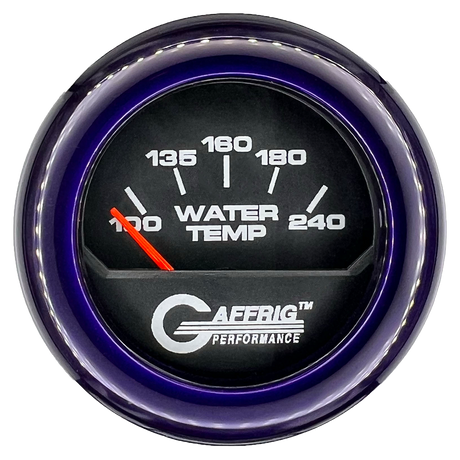 GAFFRIG 2 INCH ELECTRIC WATER TEMP 100-240 F GAUGE FAT RIM (218) / PURPLE / BLACK