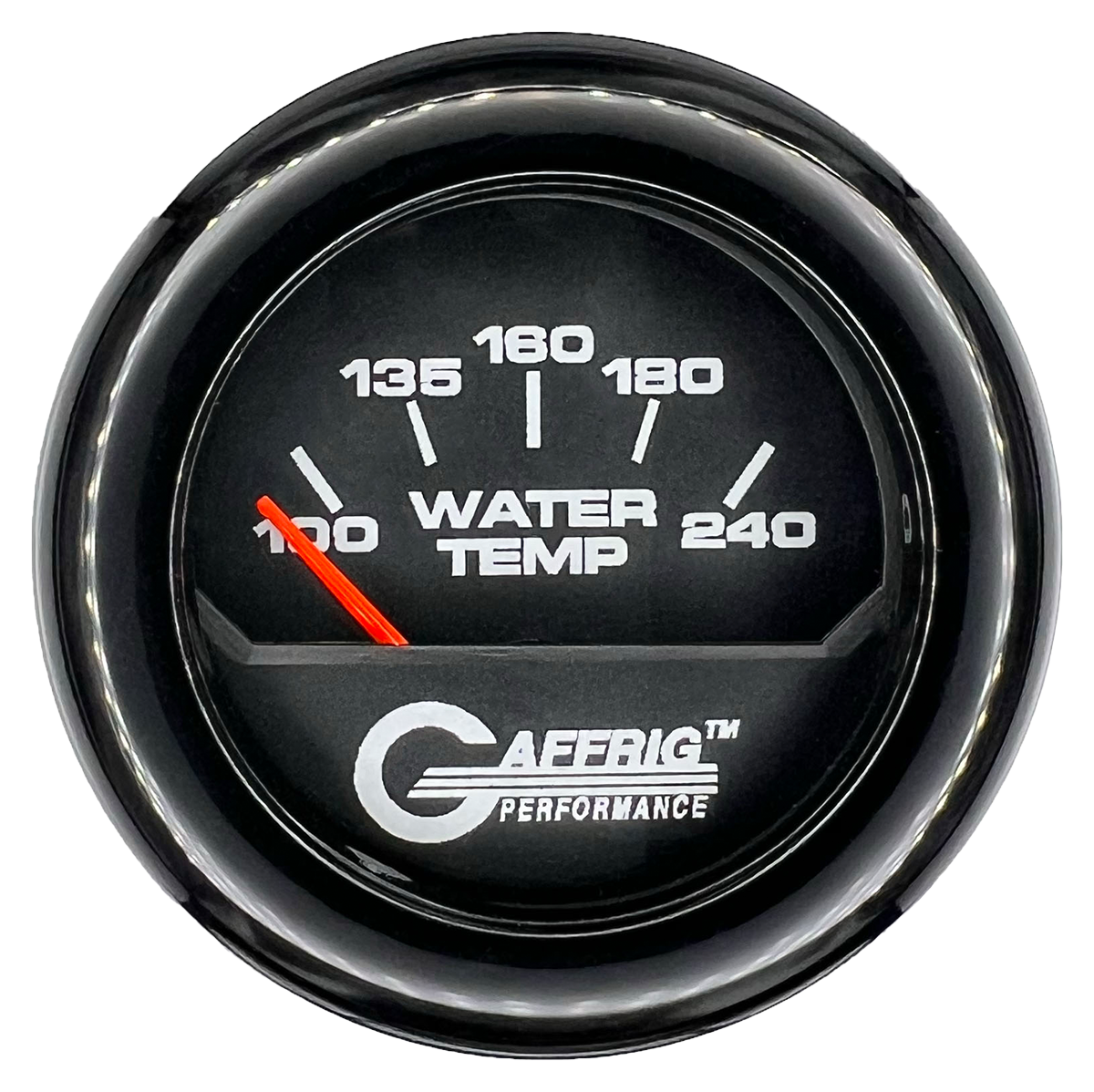 GAFFRIG 2 INCH ELECTRIC WATER TEMP 100-240 F GAUGE FAT RIM (218) / BLACK / BLACK