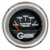 GAFFRIG 2 INCH ELECTRIC WATER TEMP 100-240 F GAUGE FAT RIM (218) / CHROME/POLISHED / BLACK