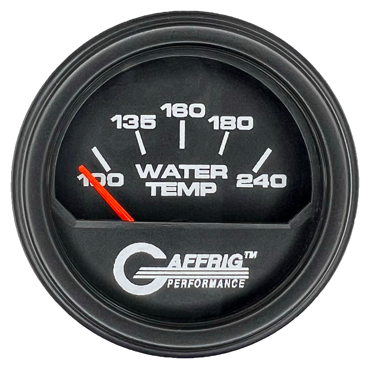 GAFFRIG 2 INCH ELECTRIC WATER TEMP 100-240 F GAUGE STEP RIM (002) / BLACK / BLACK