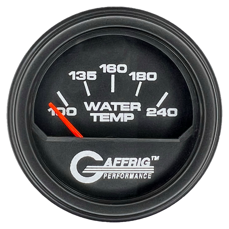 GAFFRIG 2 INCH ELECTRIC WATER TEMP 100-240 F GAUGE STEP RIM (002) / BLACK / BLACK