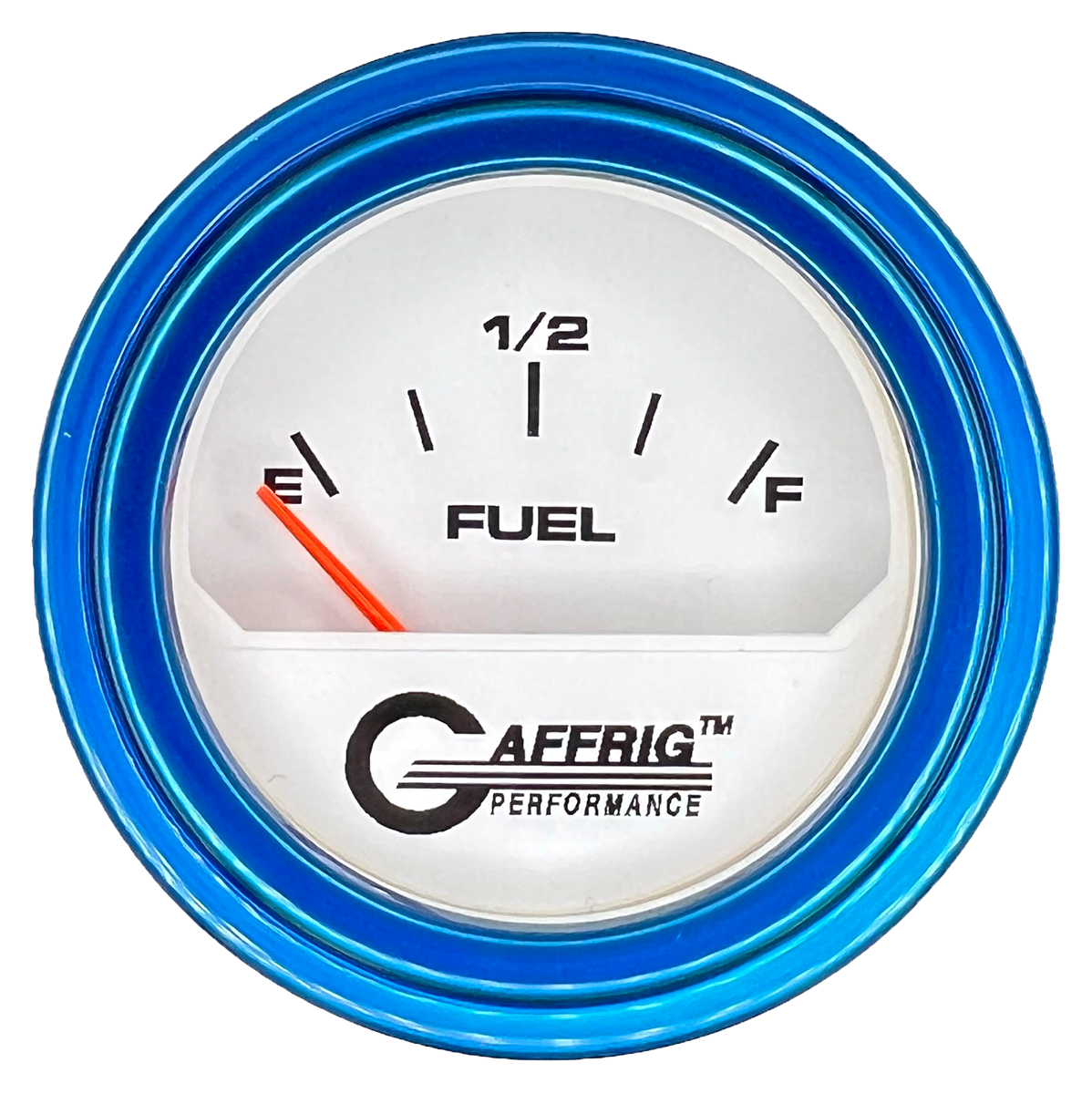 GAFFRIG 2 INCH ELECTRIC FUEL LEVEL GAUGE 240-33 OHMS STEP RIM (002) / BLUE / WHITE