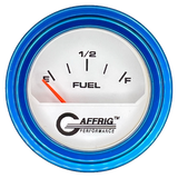 GAFFRIG 2 INCH ELECTRIC FUEL LEVEL GAUGE 240-33 OHMS STEP RIM (002) / BLUE / WHITE