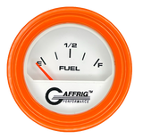 GAFFRIG 2 INCH ELECTRIC FUEL LEVEL GAUGE 240-33 OHMS STEP RIM (002) / ORANGE / WHITE