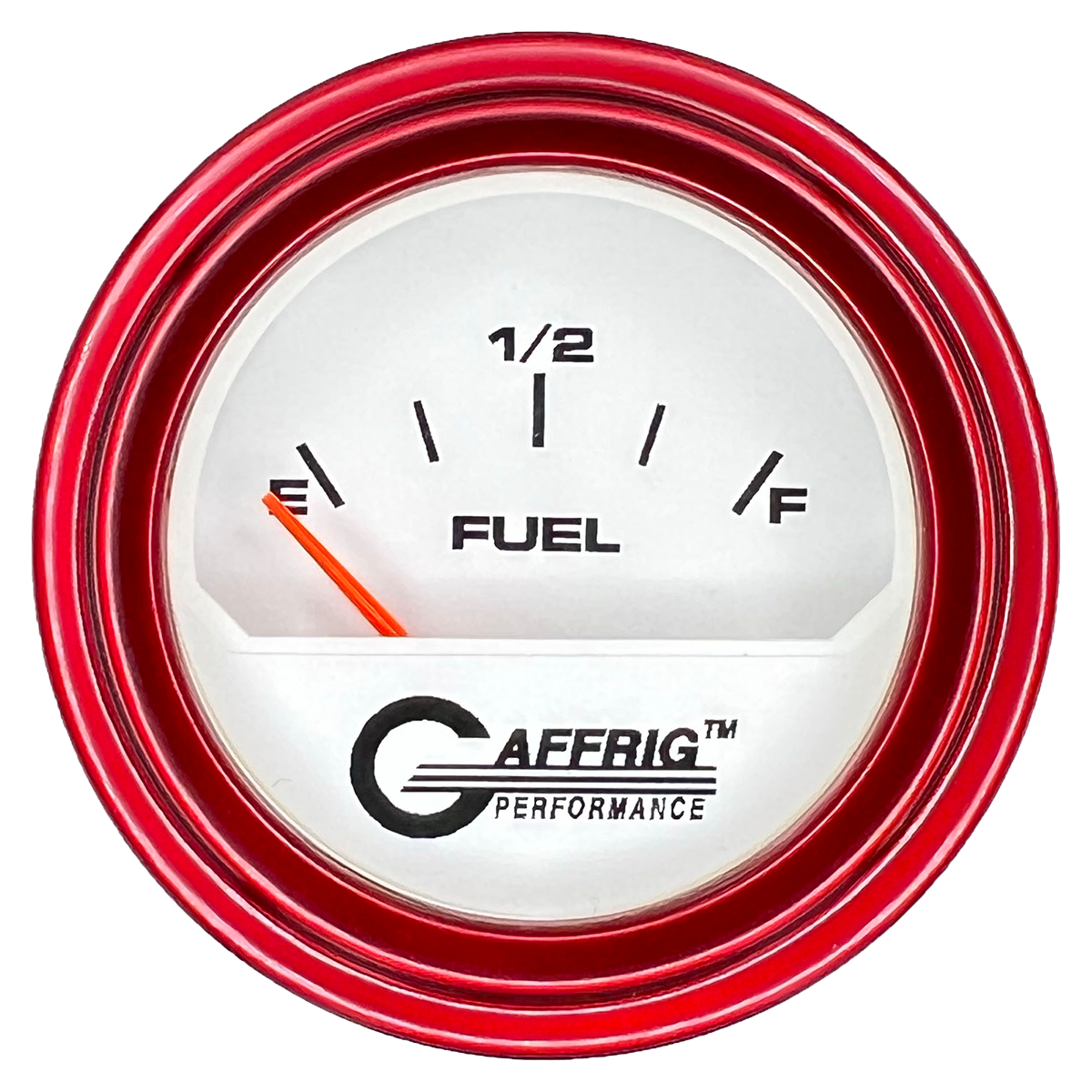 GAFFRIG 2 INCH ELECTRIC FUEL LEVEL GAUGE 240-33 OHMS STEP RIM (002) / RED / WHITE