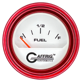 GAFFRIG 2 INCH ELECTRIC FUEL LEVEL GAUGE 240-33 OHMS STEP RIM (002) / RED / WHITE