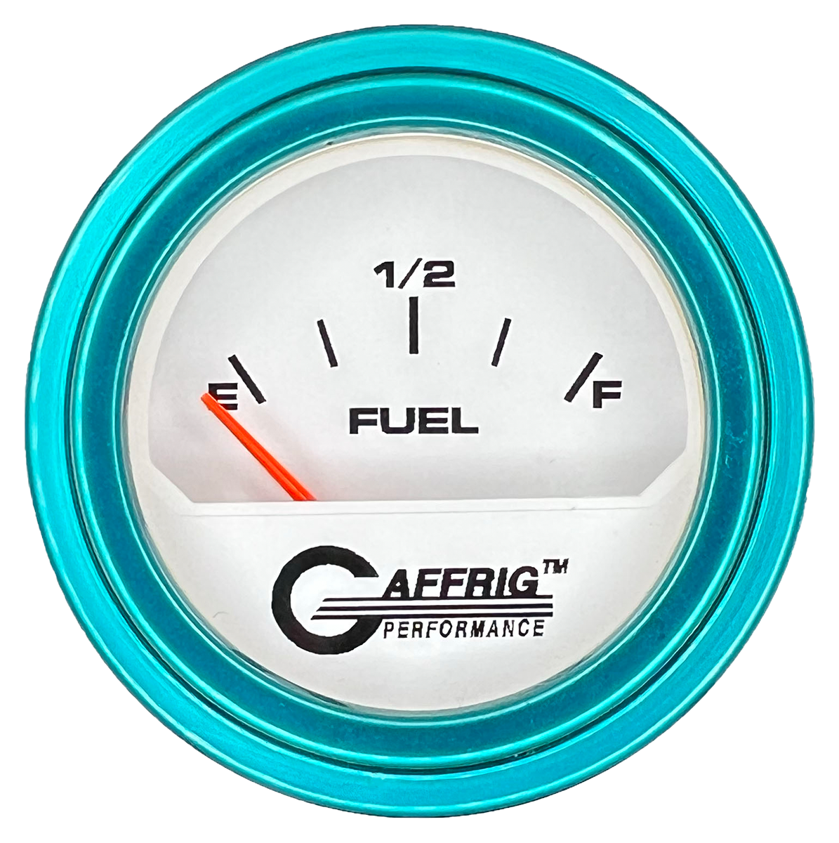 GAFFRIG 2 INCH ELECTRIC FUEL LEVEL GAUGE 240-33 OHMS STEP RIM (002) / TEAL / WHITE