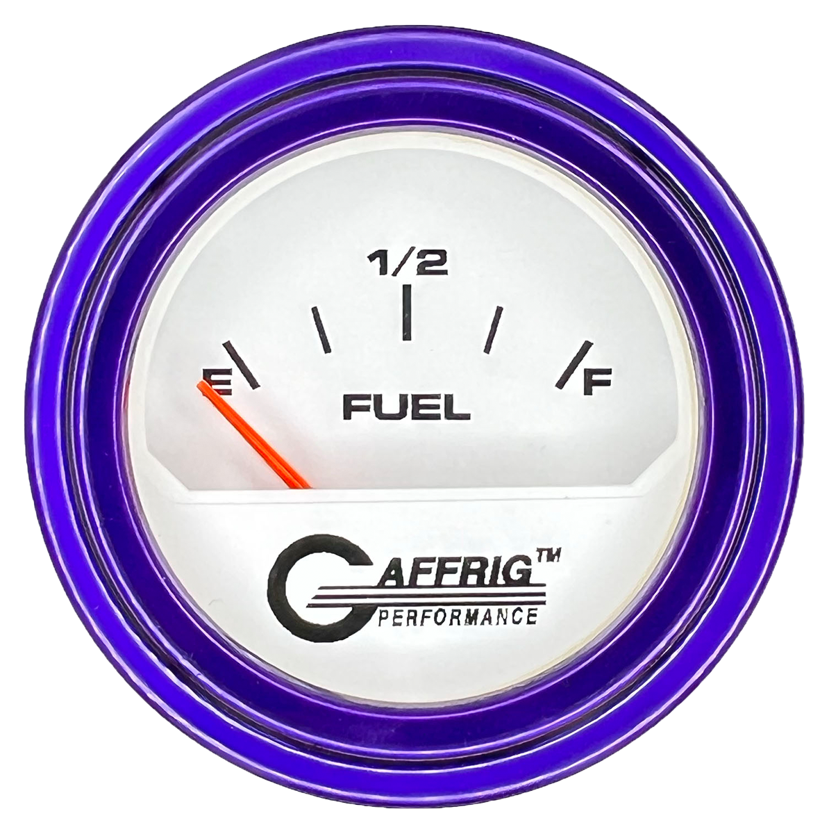 GAFFRIG 2 INCH ELECTRIC FUEL LEVEL GAUGE 240-33 OHMS STEP RIM (002) / PURPLE / WHITE