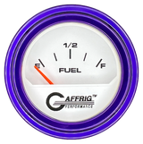 GAFFRIG 2 INCH ELECTRIC FUEL LEVEL GAUGE 240-33 OHMS STEP RIM (002) / PURPLE / WHITE