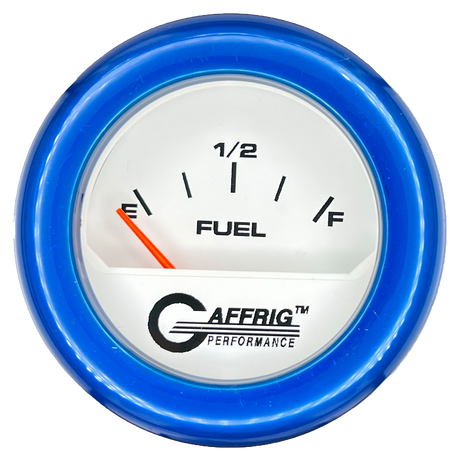 GAFFRIG 2 INCH ELECTRIC FUEL LEVEL GAUGE 240-33 OHMS FAT RIM (218) / BLUE / WHITE