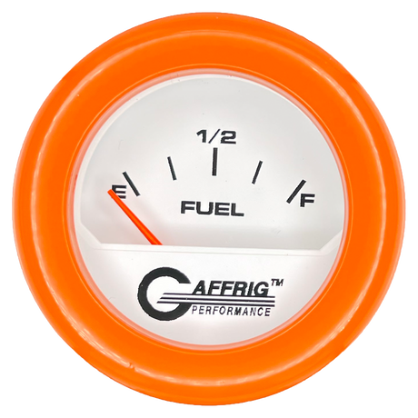 GAFFRIG 2 INCH ELECTRIC FUEL LEVEL GAUGE 240-33 OHMS FAT RIM (218) / ORANGE / WHITE