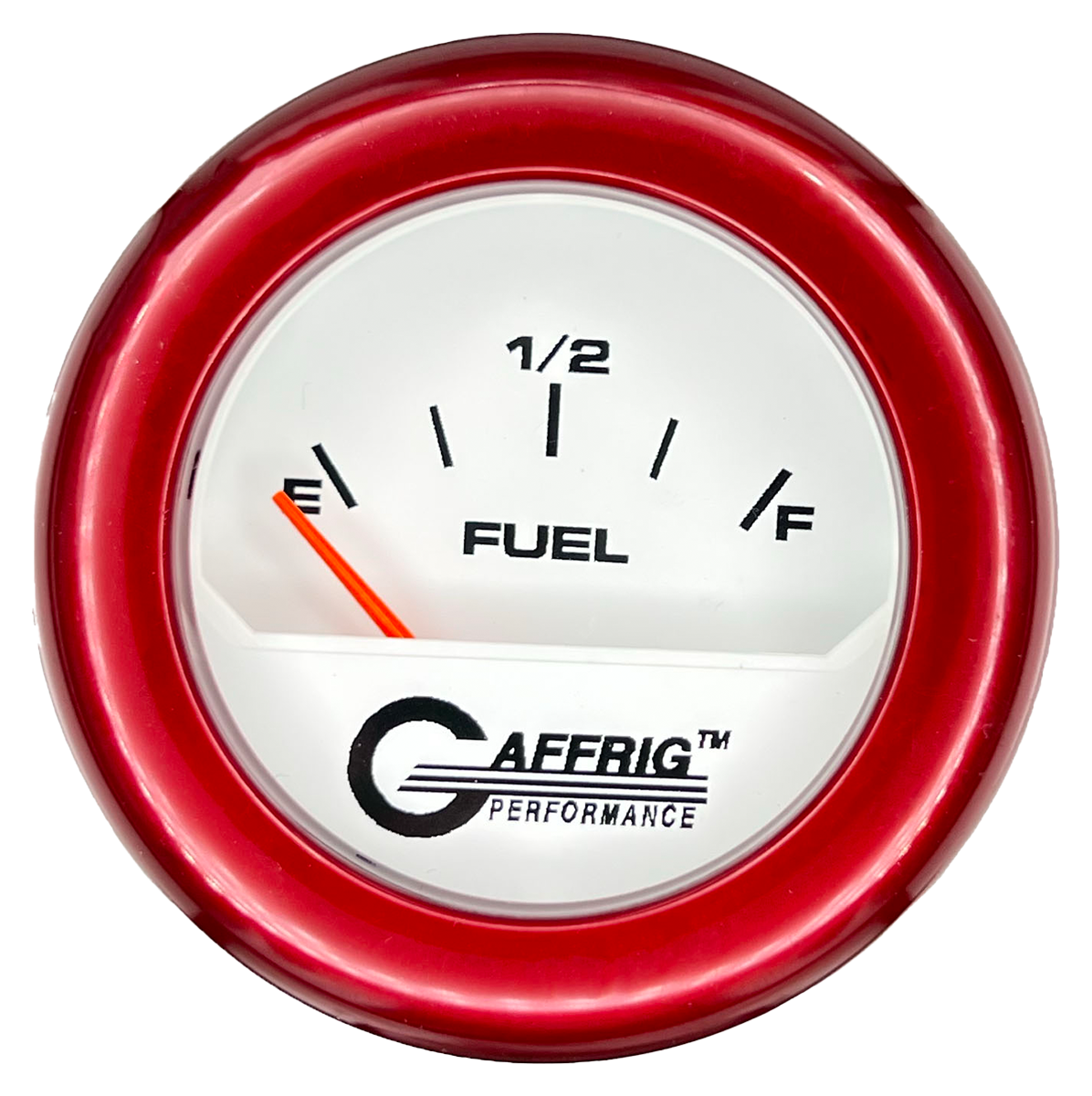 GAFFRIG 2 INCH ELECTRIC FUEL LEVEL GAUGE 240-33 OHMS FAT RIM (218) / RED / WHITE