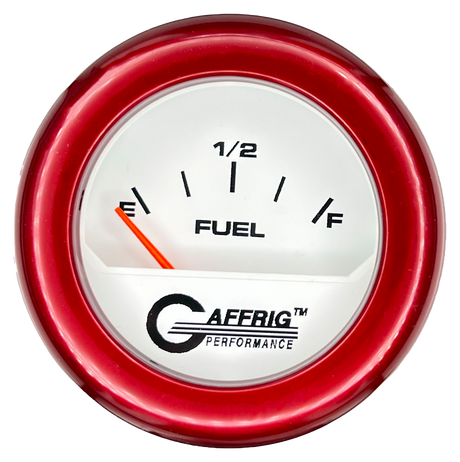 GAFFRIG 2 INCH ELECTRIC FUEL LEVEL GAUGE 240-33 OHMS FAT RIM (218) / RED / WHITE