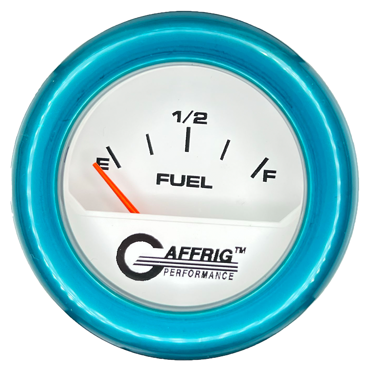 GAFFRIG 2 INCH ELECTRIC FUEL LEVEL GAUGE 240-33 OHMS FAT RIM (218) / TEAL / WHITE