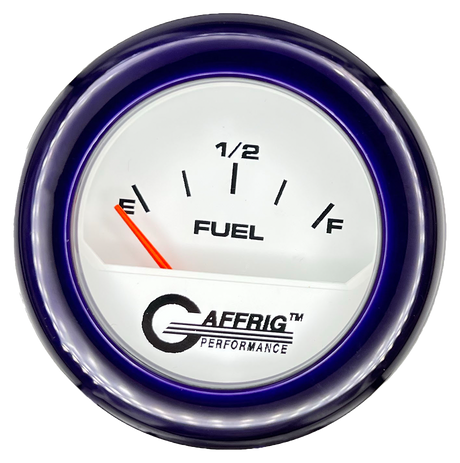 GAFFRIG 2 INCH ELECTRIC FUEL LEVEL GAUGE 240-33 OHMS FAT RIM (218) / PURPLE / WHITE