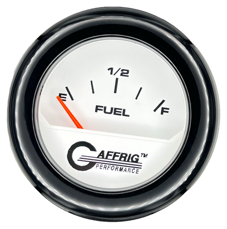 GAFFRIG 2 INCH ELECTRIC FUEL LEVEL GAUGE 240-33 OHMS FAT RIM (218) / BLACK / WHITE