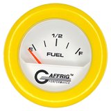 GAFFRIG 2 INCH ELECTRIC FUEL LEVEL GAUGE 240-33 OHMS FAT RIM (218) / YELLOW / WHITE