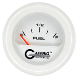 GAFFRIG 2 INCH ELECTRIC FUEL LEVEL GAUGE 240-33 OHMS FAT RIM (218) / WHITE / WHITE