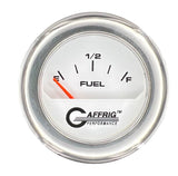 GAFFRIG 2 INCH ELECTRIC FUEL LEVEL GAUGE 240-33 OHMS FAT RIM (218) / CHROME/POLISHED / WHITE