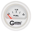 GAFFRIG 2 INCH ELECTRIC FUEL LEVEL GAUGE 240-33 OHMS STEP RIM (002) / WHITE / WHITE