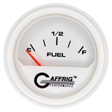 GAFFRIG 2 INCH ELECTRIC FUEL LEVEL GAUGE 240-33 OHMS STEP RIM (002) / WHITE / WHITE