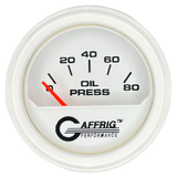 GAFFRIG 2 INCH ELECTRIC OIL PRESSURE GAUGE 0-80 WHITE / WHITE / STEP RIM