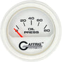 GAFFRIG 2 INCH ELECTRIC OIL PRESSURE GAUGE 0-80 WHITE / WHITE / STEP RIM