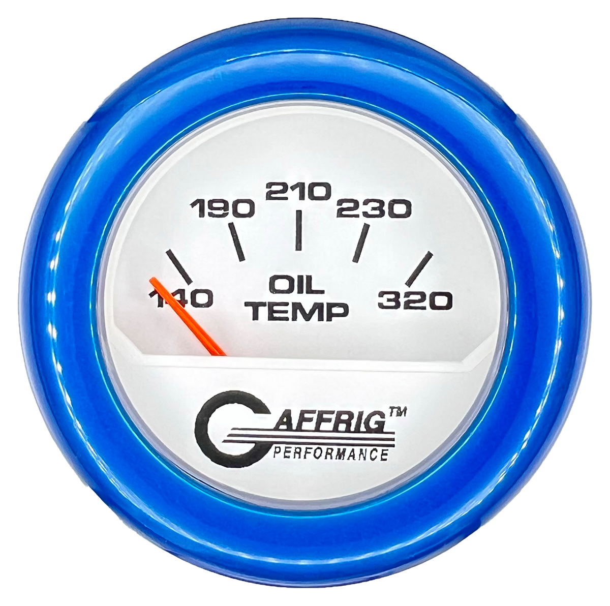 GAFFRIG 2 INCH ELECTRIC OIL TEMP GAUGE 100-320 F FAT RIM (218) / BLUE / WHITE