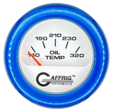 GAFFRIG 2 INCH ELECTRIC OIL TEMP GAUGE 100-320 F FAT RIM (218) / BLUE / WHITE