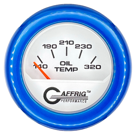 GAFFRIG 2 INCH ELECTRIC OIL TEMP GAUGE 100-320 F FAT RIM (218) / BLUE / WHITE