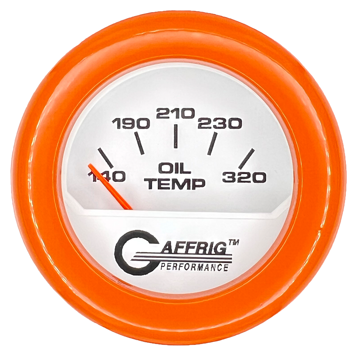 GAFFRIG 2 INCH ELECTRIC OIL TEMP GAUGE 100-320 F FAT RIM (218) / ORANGE / WHITE