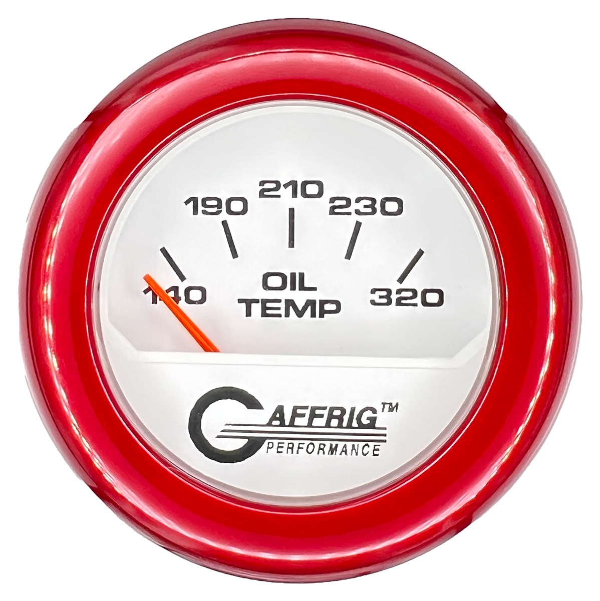 GAFFRIG 2 INCH ELECTRIC OIL TEMP GAUGE 100-320 F FAT RIM (218) / RED / WHITE