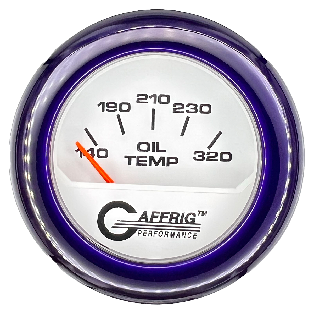 GAFFRIG 2 INCH ELECTRIC OIL TEMP GAUGE 100-320 F FAT RIM (218) / PURPLE / WHITE