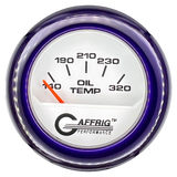 GAFFRIG 2 INCH ELECTRIC OIL TEMP GAUGE 100-320 F FAT RIM (218) / PURPLE / WHITE