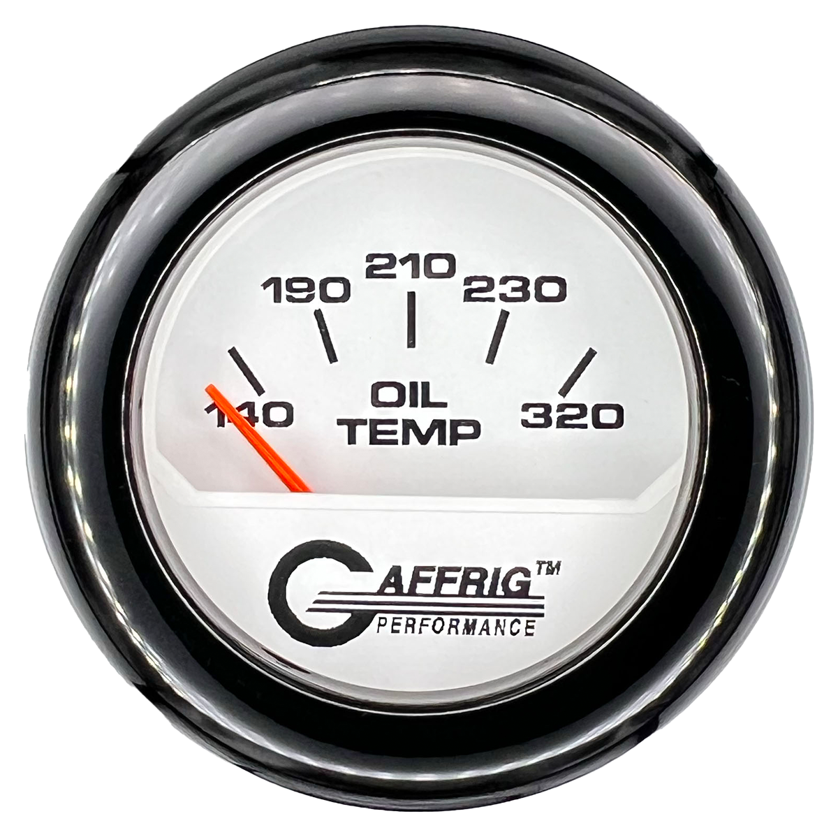 GAFFRIG 2 INCH ELECTRIC OIL TEMP GAUGE 100-320 F FAT RIM (218) / BLACK / WHITE