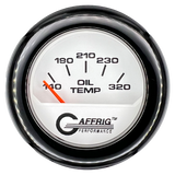 GAFFRIG 2 INCH ELECTRIC OIL TEMP GAUGE 100-320 F FAT RIM (218) / BLACK / WHITE