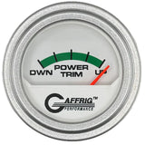 GAFFRIG 2 INCH ELECTRIC TRIM METER MERCURY GAUGE STEP RIM (002) / PLATINUM / WHITE