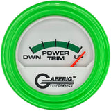 GAFFRIG 2 INCH ELECTRIC TRIM METER MERCURY GAUGE STEP RIM (002) / LIME GREEN / WHITE